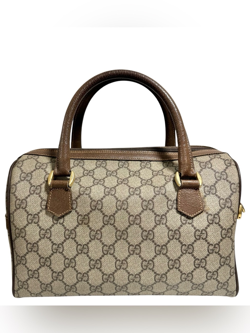 Gucci GG Supreme Web Canvas & Leather Sherry Stripe Boston Two Way Bag - Picture 3 of 16